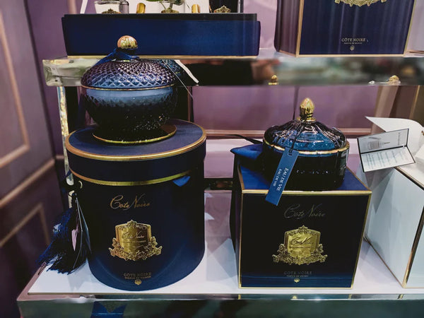 COTE NOIRE - ART DECO CANDLE - NAVY & GOLD - EAU DE VIE