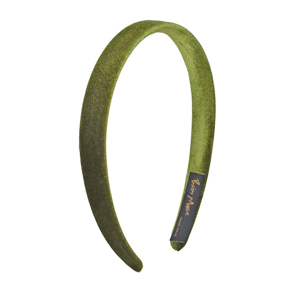 Paris Mode - Velvet 1.5 Cm Flat Headband - Olive