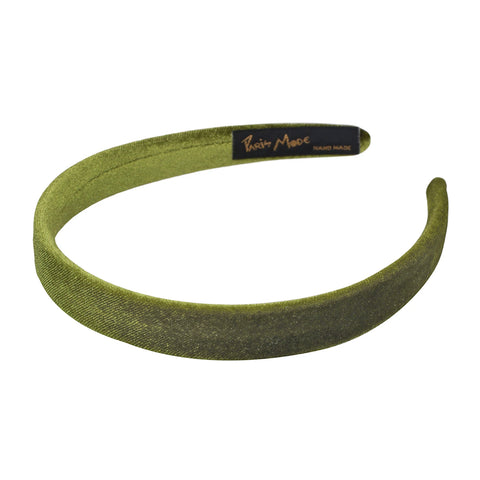 Paris Mode - Velvet 1.5 Cm Flat Headband - Olive