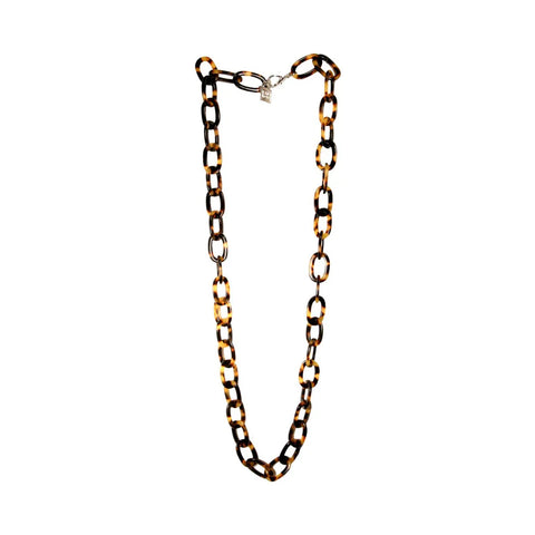 Paris Mode - Medium Chain Necklace - Dark Tortoiseshell