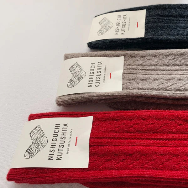 NISHIGUCHI KUTSUSHITA - Praha Alpaca Wool Cable Sock