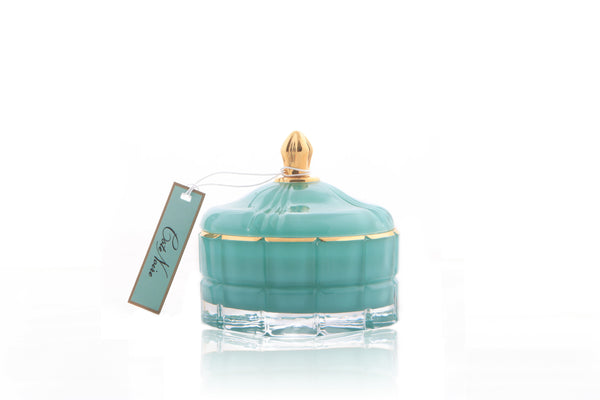 COTE NOIRE - ART DECO CANDLE - TIFFANY BLUE & GOLD - PERSIAN LIME