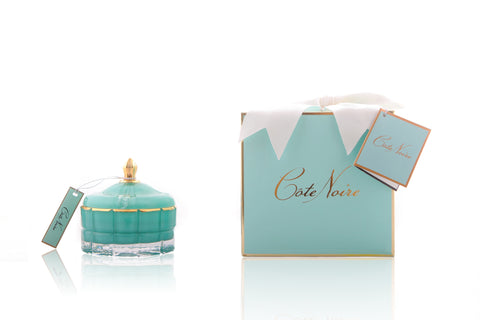 COTE NOIRE - ART DECO CANDLE - TIFFANY BLUE & GOLD - PERSIAN LIME