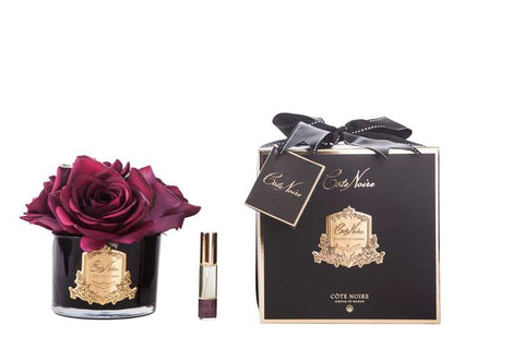 COTE NOIRE - PERFUMED NATURAL TOUCH 5 ROSES - BLACK - CARMINE RED