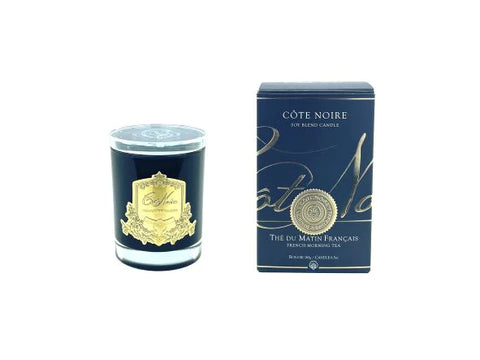 COTE NOIRE - 185G GOLD BADGE CANDLES - FRENCH MORNING TEA