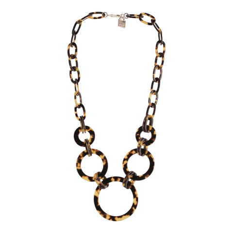 Paris Mode - Five Circles Necklace - Dark Tortoiseshell